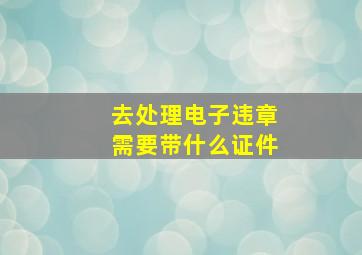 去处理电子违章需要带什么证件