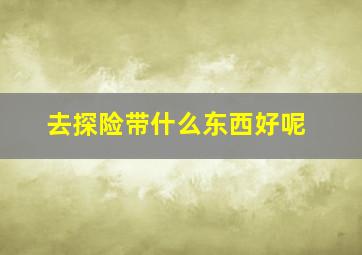 去探险带什么东西好呢