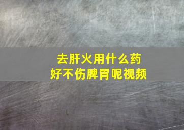 去肝火用什么药好不伤脾胃呢视频