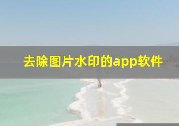 去除图片水印的app软件