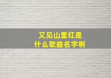 又见山里红是什么歌曲名字啊