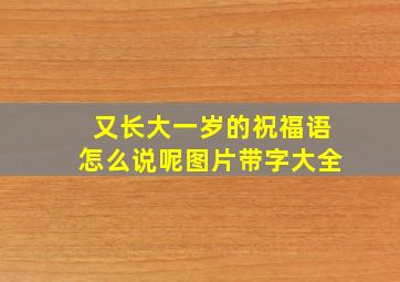 又长大一岁的祝福语怎么说呢图片带字大全