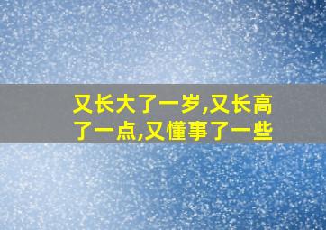 又长大了一岁,又长高了一点,又懂事了一些