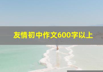 友情初中作文600字以上