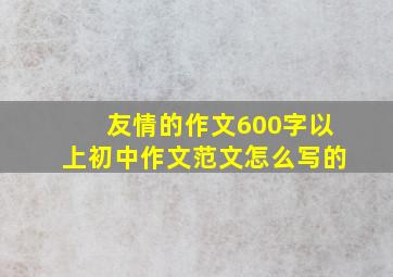 友情的作文600字以上初中作文范文怎么写的