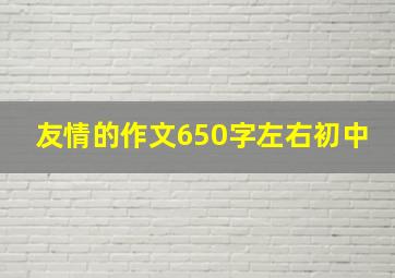 友情的作文650字左右初中