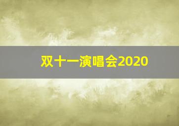 双十一演唱会2020