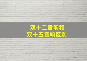 双十二音响和双十五音响区别