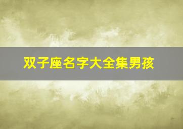 双子座名字大全集男孩