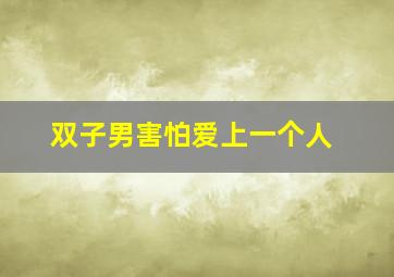 双子男害怕爱上一个人