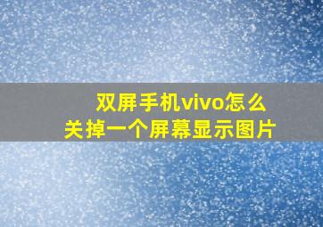 双屏手机vivo怎么关掉一个屏幕显示图片