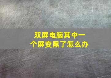 双屏电脑其中一个屏变黑了怎么办