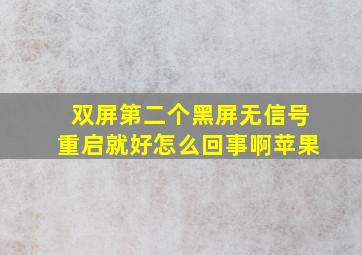 双屏第二个黑屏无信号重启就好怎么回事啊苹果