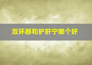 双环醇和护肝宁哪个好