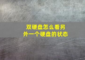 双硬盘怎么看另外一个硬盘的状态