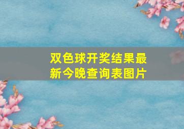 双色球开奖结果最新今晚查询表图片