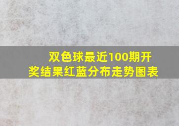 双色球最近100期开奖结果红蓝分布走势图表