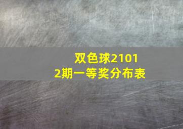 双色球21012期一等奖分布表