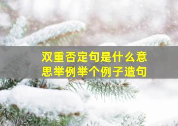 双重否定句是什么意思举例举个例子造句