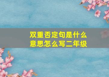 双重否定句是什么意思怎么写二年级