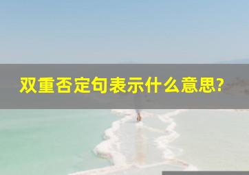 双重否定句表示什么意思?