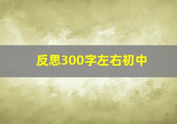 反思300字左右初中