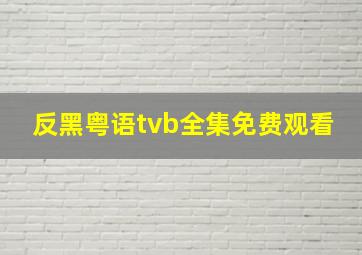 反黑粤语tvb全集免费观看