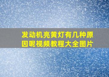 发动机亮黄灯有几种原因呢视频教程大全图片