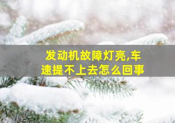 发动机故障灯亮,车速提不上去怎么回事