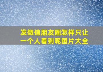 发微信朋友圈怎样只让一个人看到呢图片大全