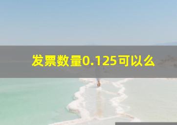 发票数量0.125可以么