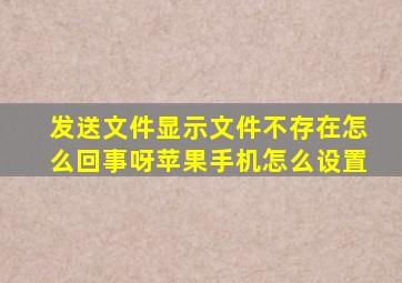 发送文件显示文件不存在怎么回事呀苹果手机怎么设置