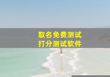 取名免费测试打分测试软件