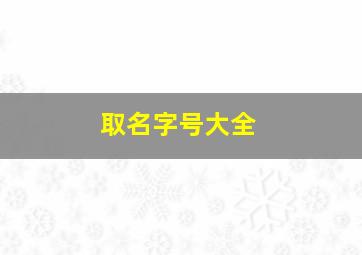 取名字号大全