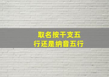 取名按干支五行还是纳音五行