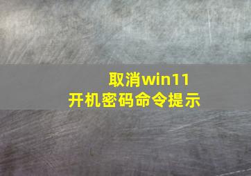 取消win11开机密码命令提示