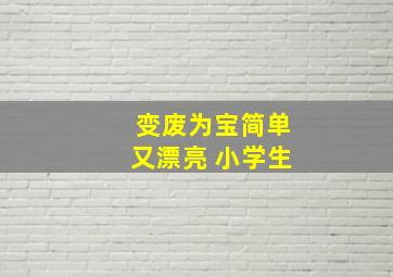 变废为宝简单又漂亮 小学生