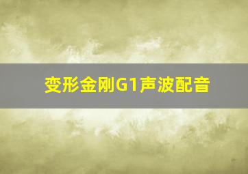 变形金刚G1声波配音