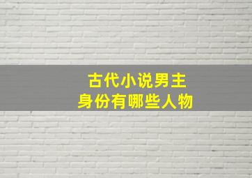 古代小说男主身份有哪些人物