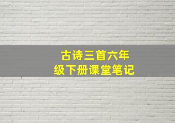 古诗三首六年级下册课堂笔记