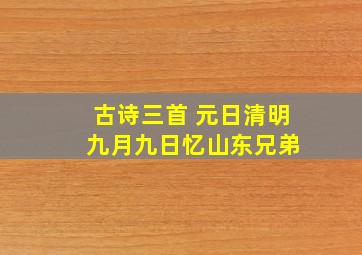 古诗三首 元日清明 九月九日忆山东兄弟