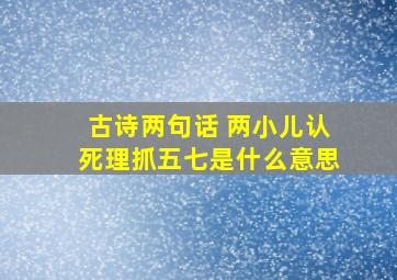 古诗两句话 两小儿认死理抓五七是什么意思