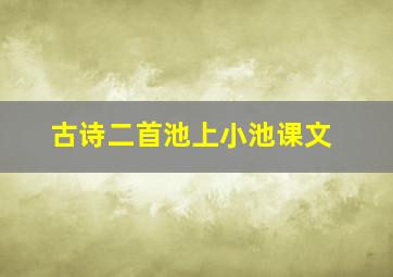 古诗二首池上小池课文