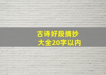 古诗好段摘抄大全20字以内