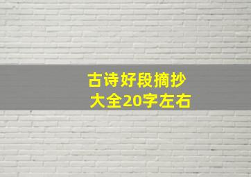 古诗好段摘抄大全20字左右