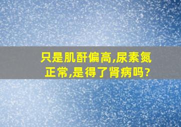 只是肌酐偏高,尿素氮正常,是得了肾病吗?