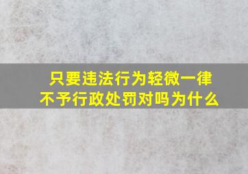 只要违法行为轻微一律不予行政处罚对吗为什么