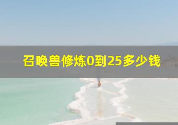 召唤兽修炼0到25多少钱