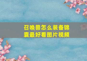 召唤兽怎么装备锦囊最好看图片视频