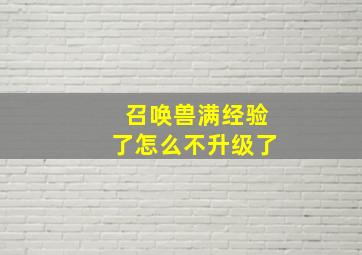 召唤兽满经验了怎么不升级了